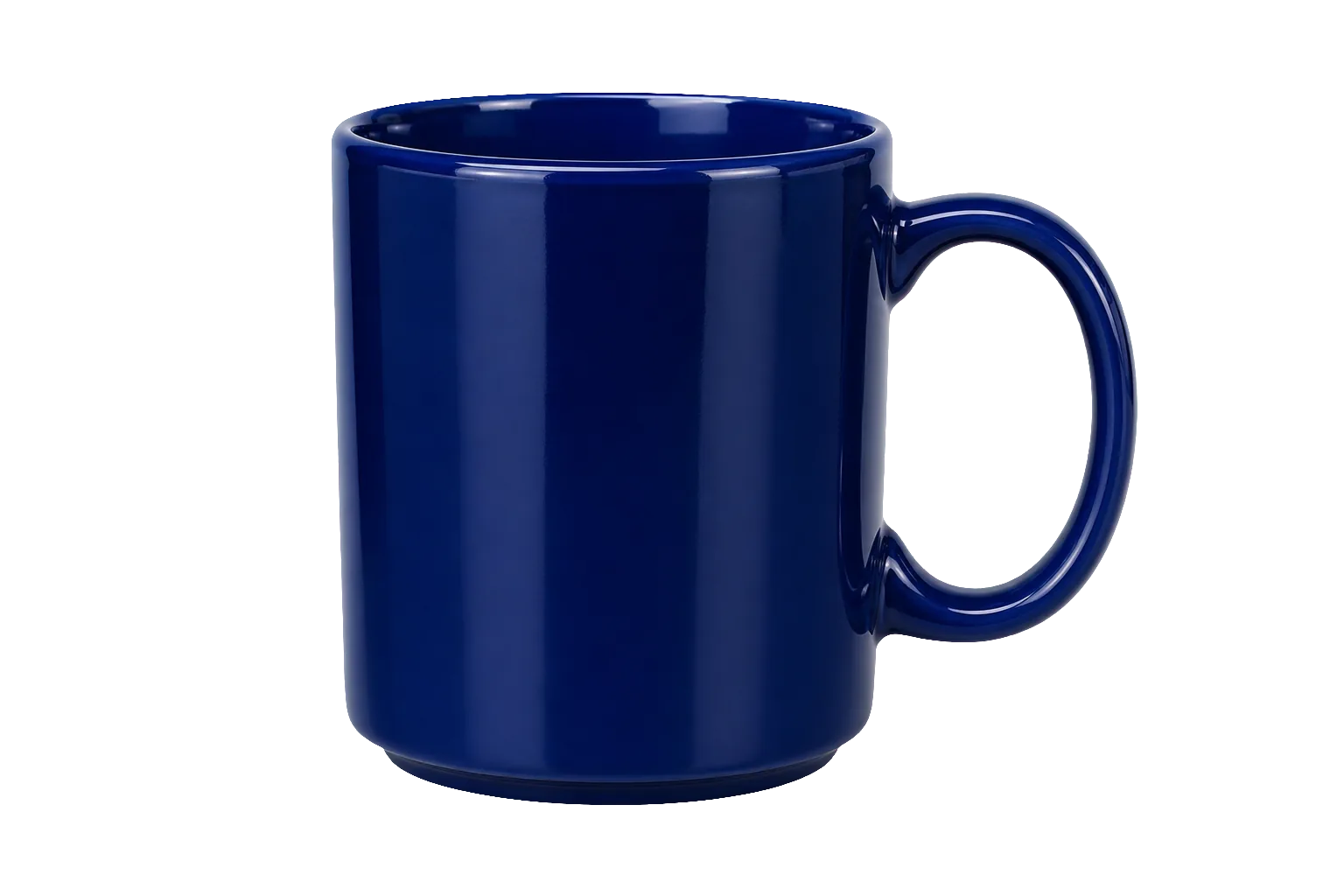 A blue mug separated onto a transparent background