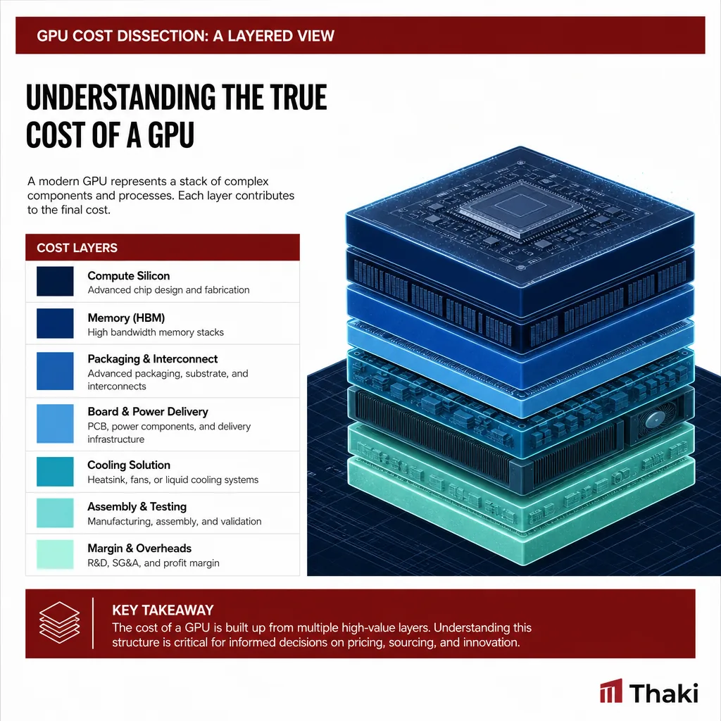 Layered breakdown of GPU cost components