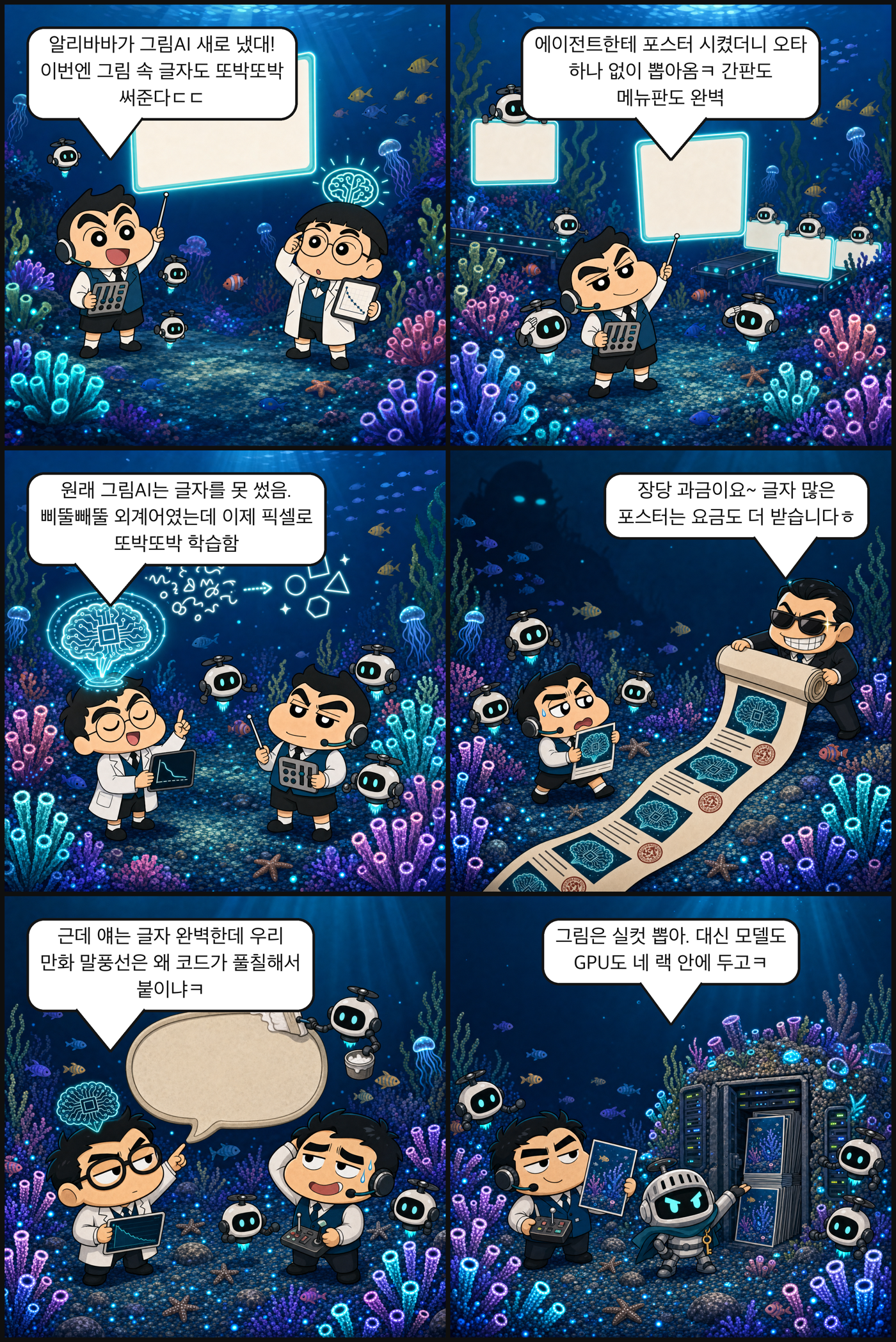 그림 글자 완벽, 붓은 누구 거임